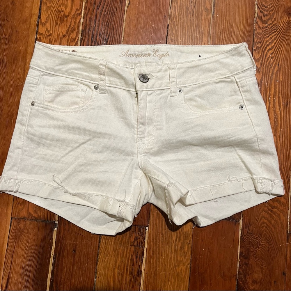 American Eagle White Jean Shorts | 8